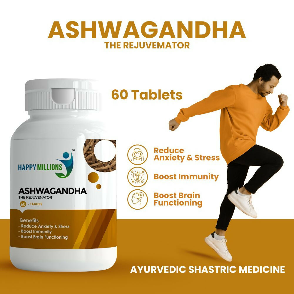 HappyMillions Ayurvedic Ashwagandha Tablets | Grab2Buy