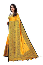 Vamika Yellow Sana Silk Printed Saree (Nihal Yellow) | Grab2Buy