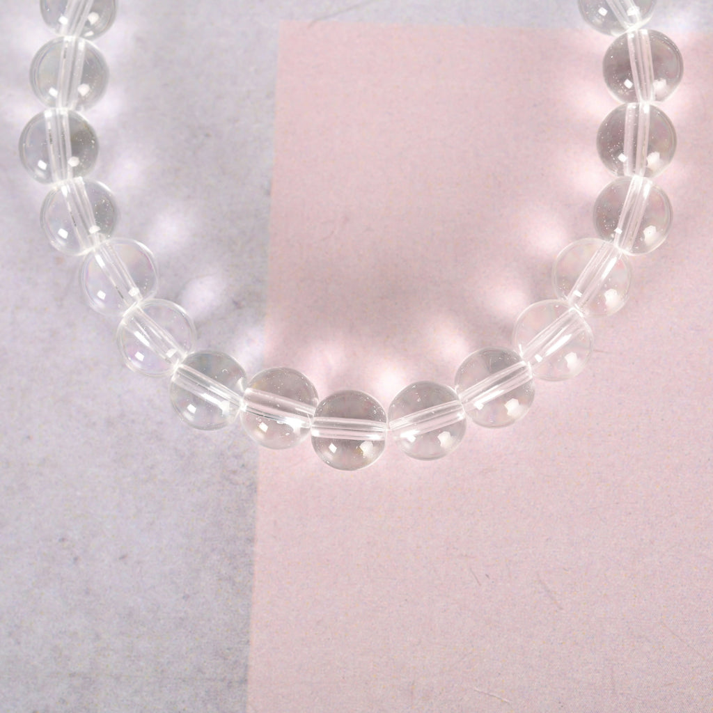 NVR Men & Women Transparent Beaded Elasticated Bracelet | Grab2Buy