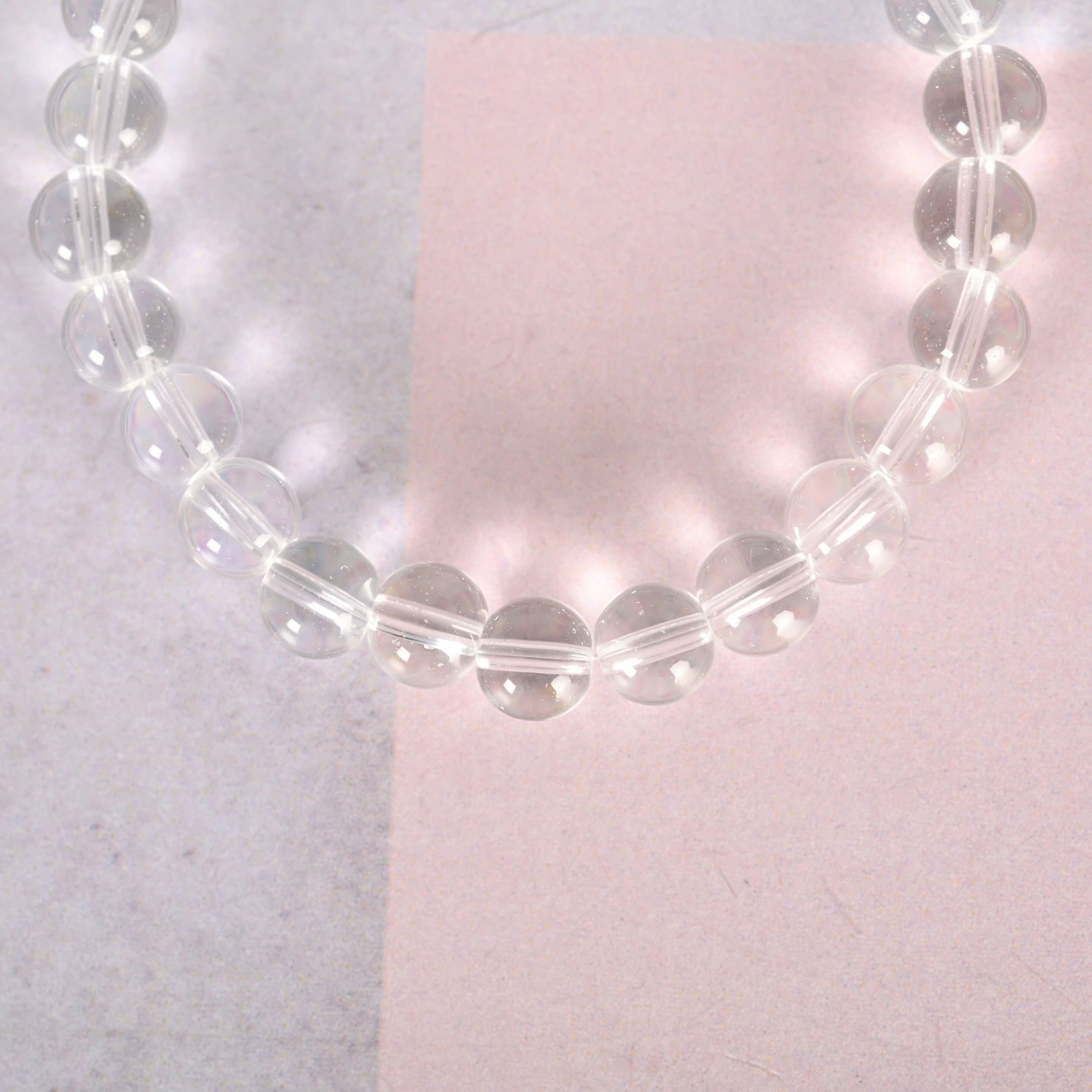 NVR Men & Women Transparent Beaded Elasticated Bracelet | Grab2Buy