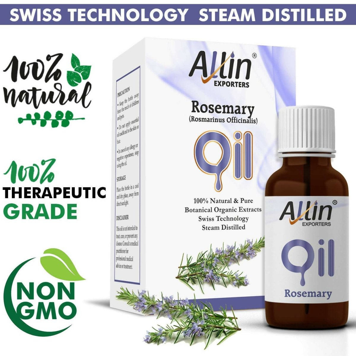 Allin Exporters Rosemary Essential Oil for Hair & Skin | Grab2Buy