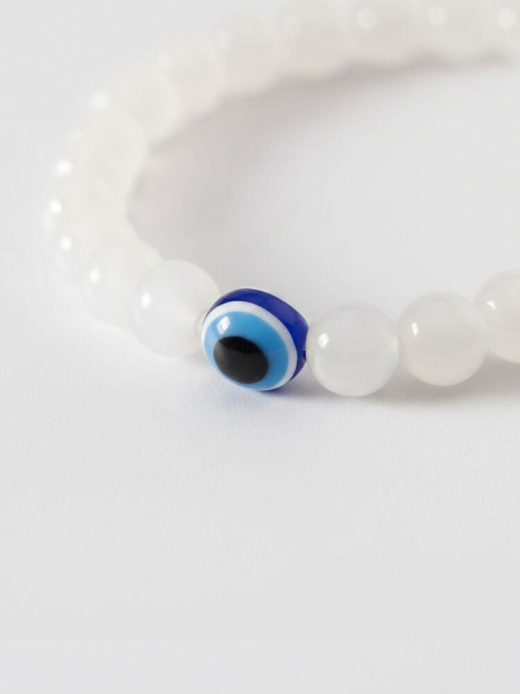 NVR White Crystal Evil Eye Bracelet for Men & Women | Grab2Buy