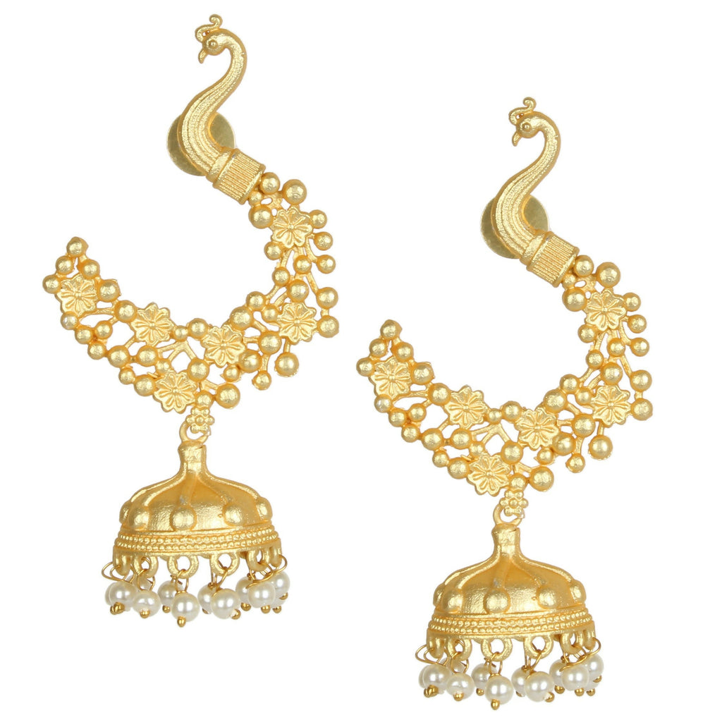 Joban Fashion Women Matte Gold Brass Jhumka | Grab2Buy