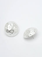 NVR Women's White Color Moon Stud Earrings | Grab2Buy