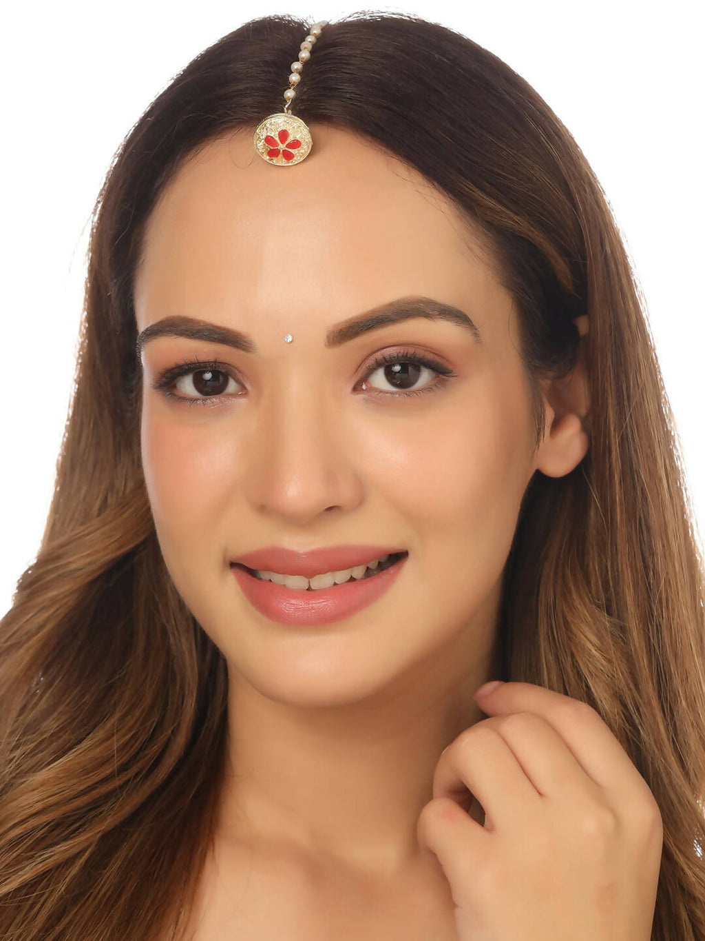 NVR Women's Trending Stylish Gold-Polished Maang Tikka | Grab2Buy