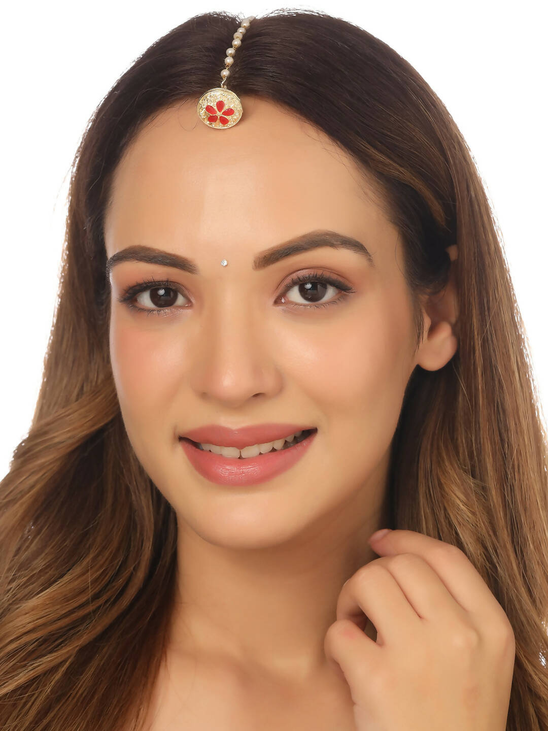 NVR Women's Trending Stylish Gold-Polished Maang Tikka | Grab2Buy