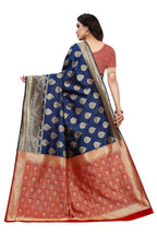 Vamika Banarasi Jacquard Weaving Blue Saree (Dangal Blue) | Grab2Buy