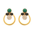 Nuyug 22K Gold Plated Cubic Zirconia Studded Contemporary Stone Earrings | Grab2Buy