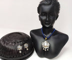 Terracotta Lotus Pendant Mini Necklace Set With Studs | Grab2Buy