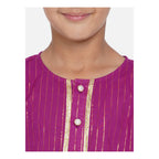 Little Bansi Boys Golden Striped Kurta and Dhoti - Purple and Cream | Grab2Buy