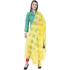 A R Silk Lemon Color Window Square Cotton Dupattas and Chunnis | Grab2Buy