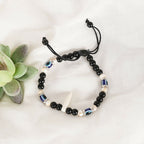 NVR Men & Women Pearl Evil Eye Adjustable Bracelet | Grab2Buy