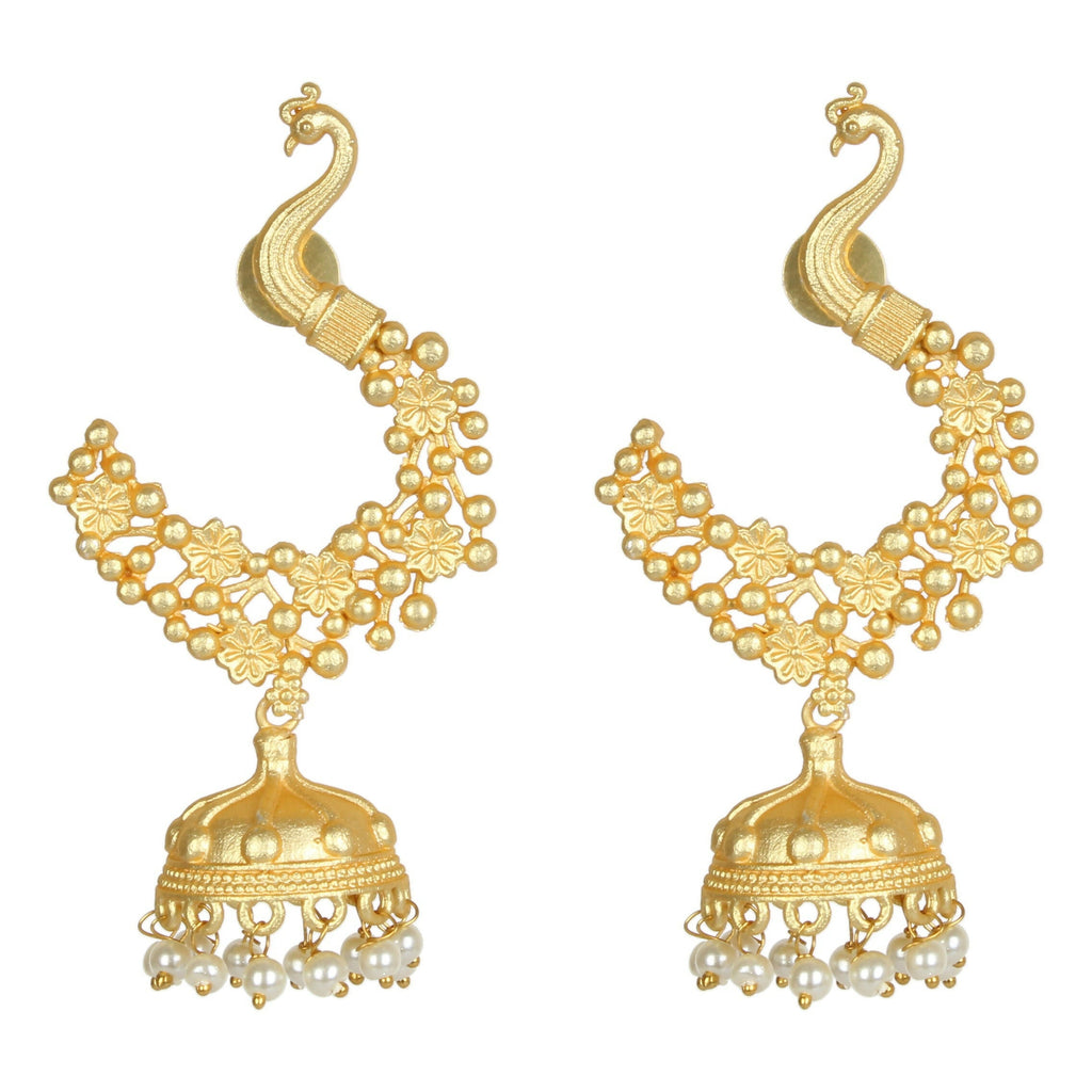 Joban Fashion Women Matte Gold Brass Jhumka | Grab2Buy