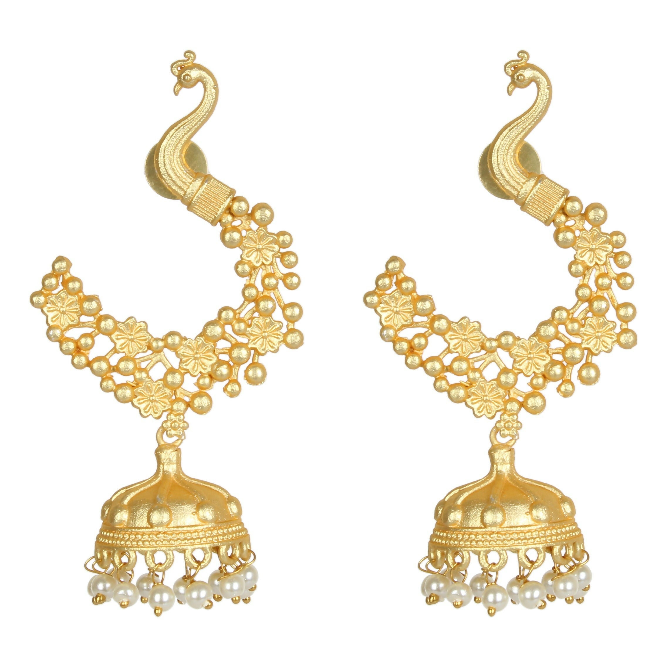 Joban Fashion Women Matte Gold Brass Jhumka | Grab2Buy