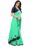 Vamika Designer Green Georgette Saree (TSUNAMI GREEN) | Grab2Buy