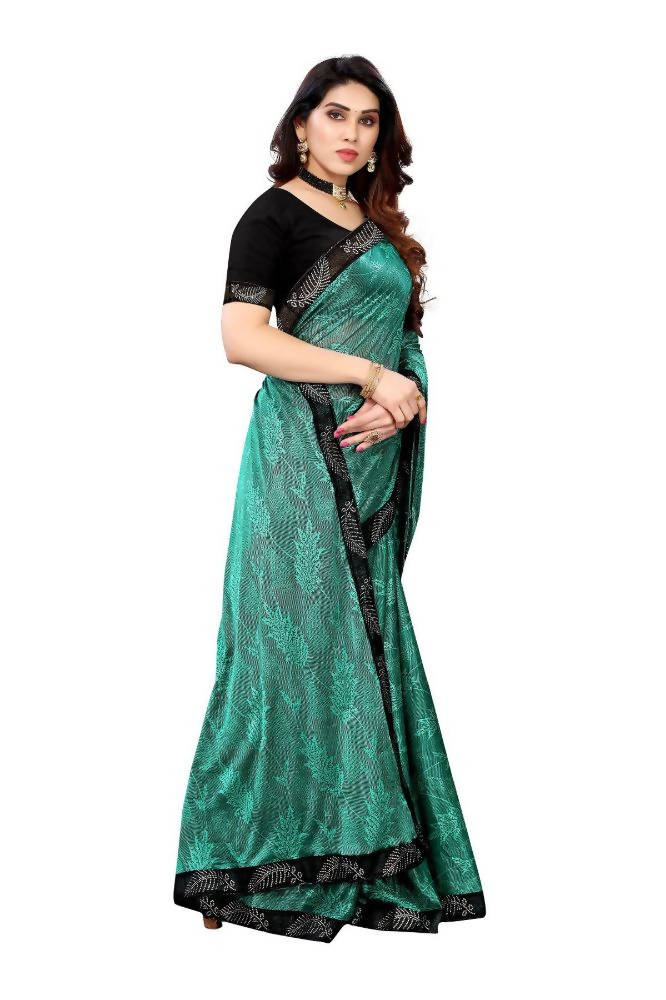 Vamika Rama Green Malai Silk Embroidery Saree | Grab2Buy