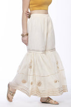 Mominos Fashion Cotton Off White Beautiful Gotta Work Sharara | Grab2Buy