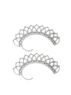 NVR Women Silver Plated Oxidised Leaf Shaped Ear Cuff | Grab2Buy