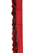 Mominos Fashion All Season Wear Olive Red And Black Ruffled Ready To Wear Saree | Grab2Buy