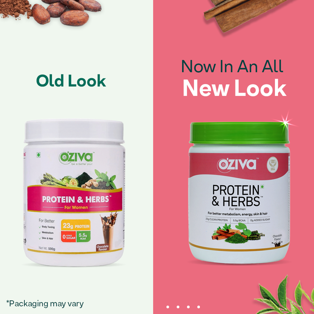 OZiva Protein & Herbs for Women - Protein Powder to Reduce Body Fat, Manage Weight & Metabolism, No Added Sugar | Grab2Buy