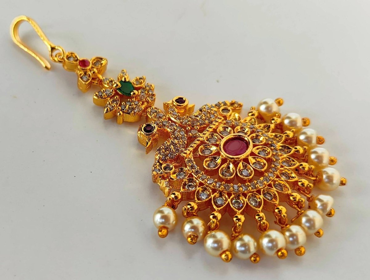 AD Peacock Bridal Maang Tikka | Grab2Buy