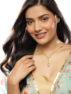 Gold-Toned White Brass Gold-Polished Necklace - Ruby Raang | Grab2Buy