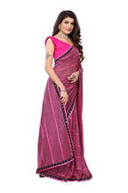 Vamika Pink Lycra Knitted Saree | Grab2Buy