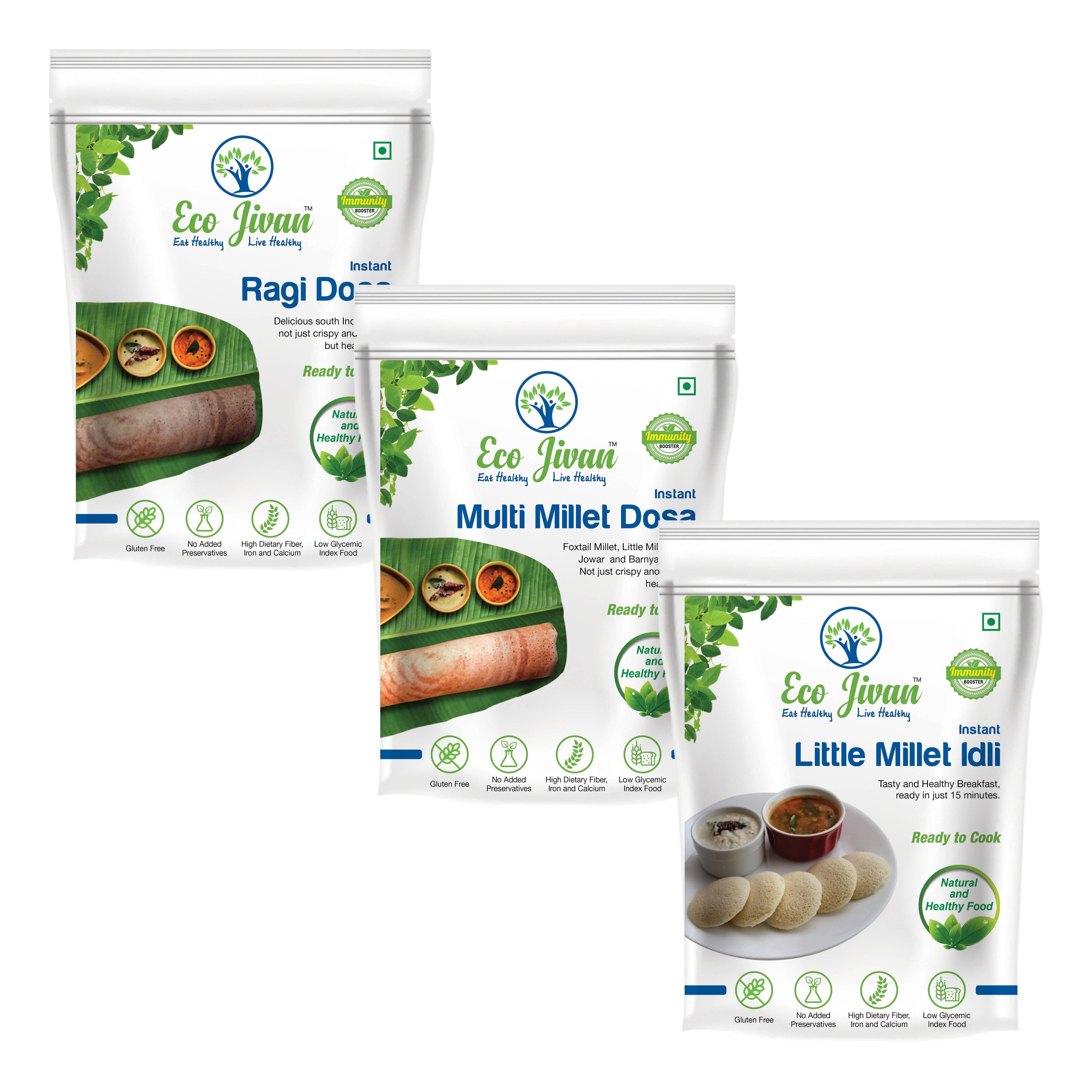 Instant Millet Breakfast Combo (3 x 200 gms) | Grab2Buy