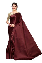 Vamika Maroon Satin Designer Saree (DUST MAROON) | Grab2Buy