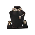 Mominos Fashion Trendy Gold-Polished with Stone & Pearls Necklace Set | Grab2Buy