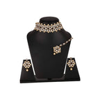 Mominos Fashion Trendy Gold-Polished with Stone & Pearls Necklace Set | Grab2Buy