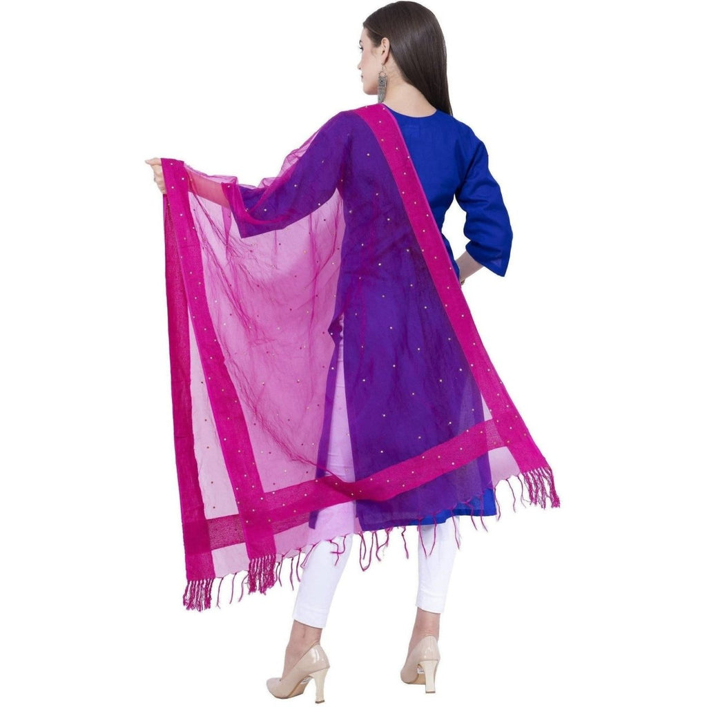 A R Silk Rani Color Chandna Orgenza Cotton Dupattas and Chunnis | Grab2Buy