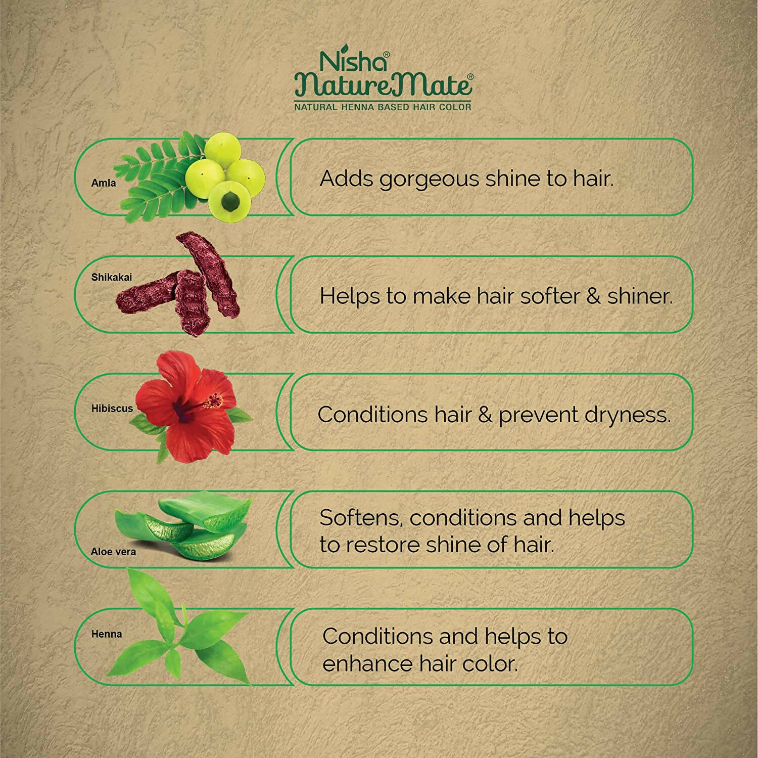Nisha Nature Mate Henna Based Hair Natural Brown Color | Grab2Buy