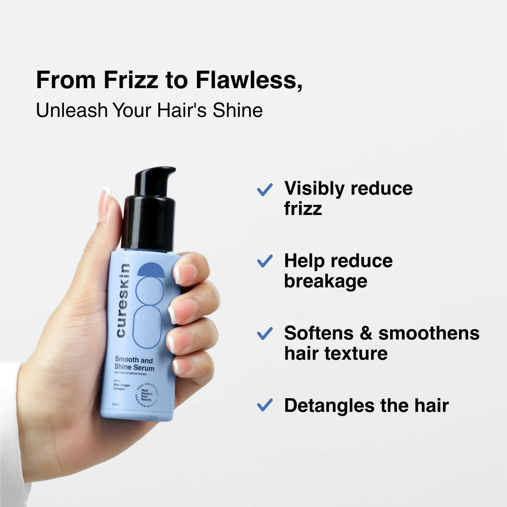 Cureskin Smooth and Shine Hair Serum Helps Reducing Hair Breakage, Frizz | Grab2Buy