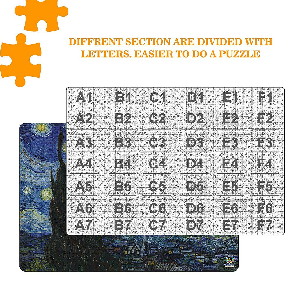 Webby Wooden Starry Night Painting Jigsaw Puzzle-1000 Pcs | Grab2Buy