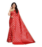 Vamika Red Rangoli Silk Foil Print Saree (Danish Red) | Grab2Buy