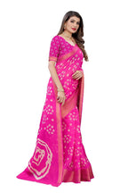 Vamika Pink Color Linen Jari Border Saree | Grab2Buy