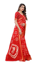 Vamika Red Linen Zari Border Saree | Grab2Buy