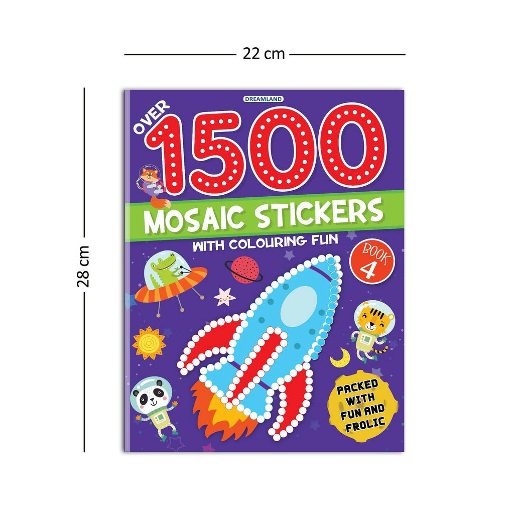 Dreamland Publications 1500 Mosaic Stickers Book 4 with Colouring Fun - Sticker Book for Kids Age 4 - 8 years | Grab2Buy