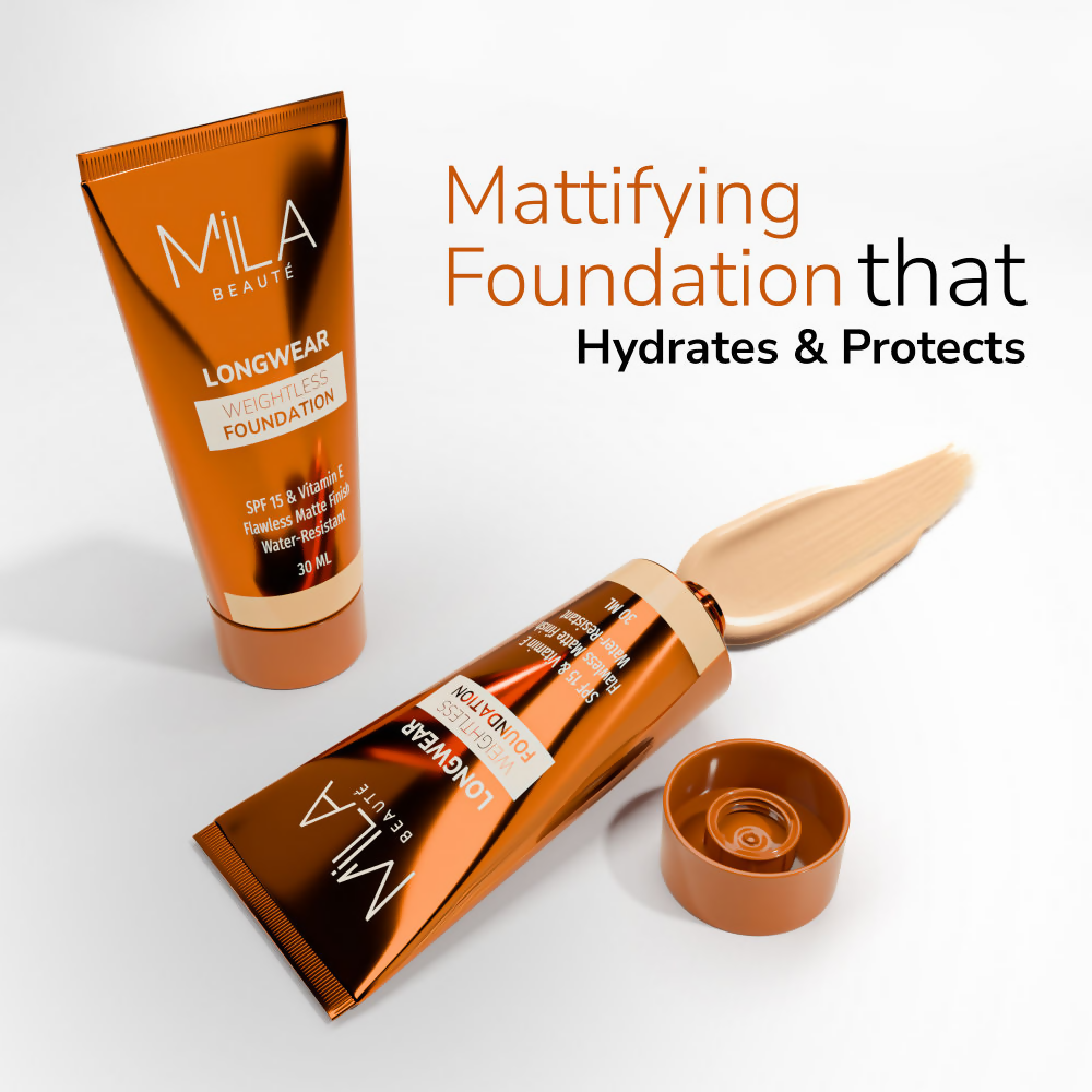 Mila Beaute Longwear Weightless Matte Finish Foundation with SPF 15 - Classic Ivory | Grab2Buy