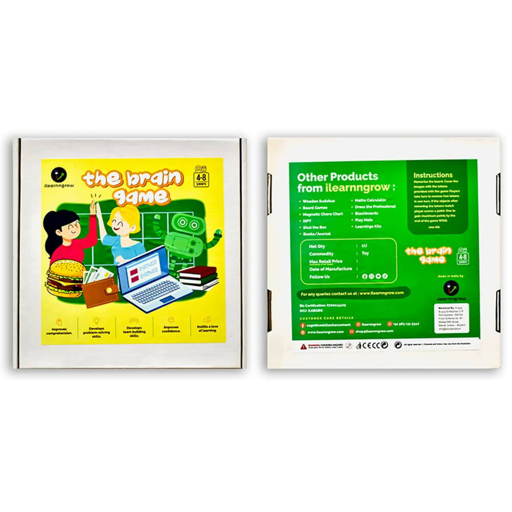 iLearnngrow Kid's Brain Board Game to Improve Memory and Observation Skills for Age 5 - 10 Years | Grab2Buy