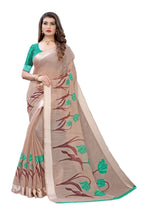 Vamika Brown Linen Satin Patta Saree (VANI CHIKU) | Grab2Buy