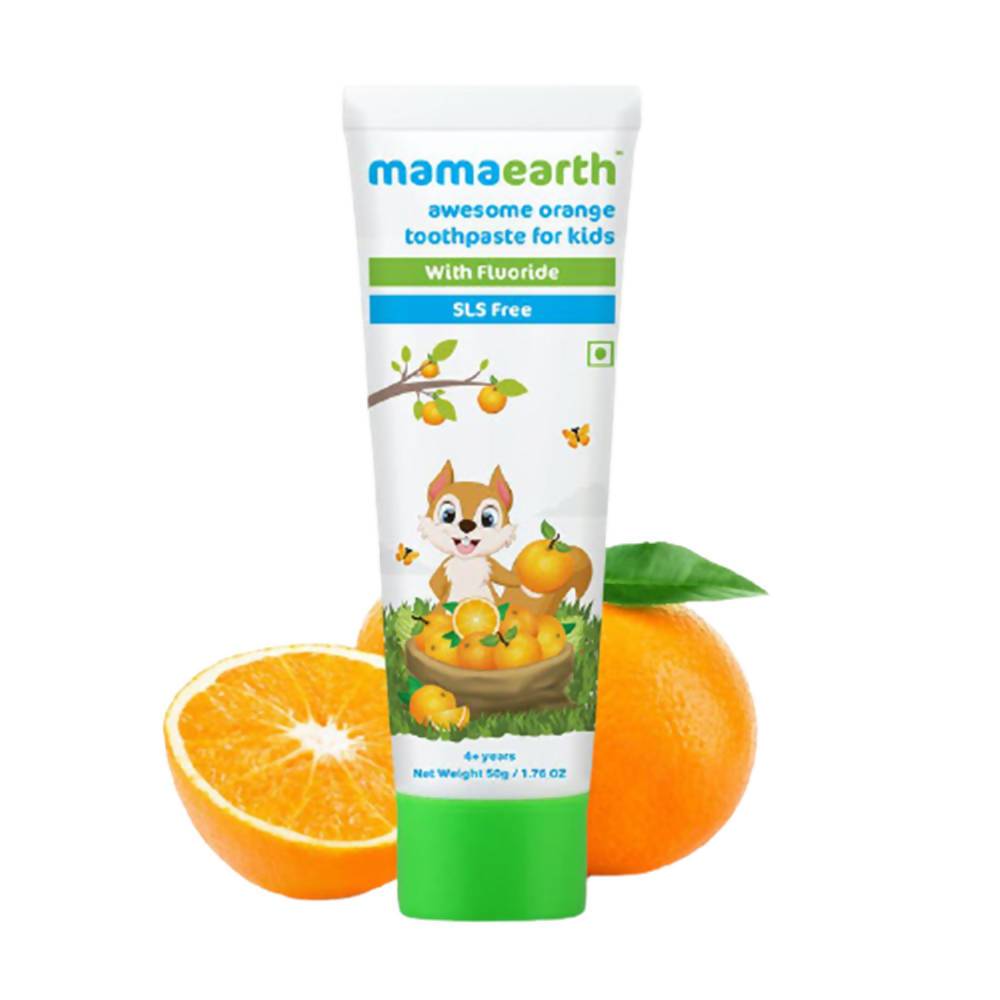 Mamaearth Awesome Orange Baby Toothpaste Cleanses Teeth, Provides Healthy Teeth & Gums | Grab2Buy