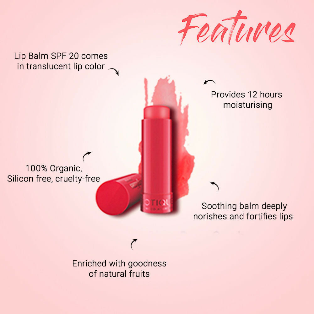 Biotique Lipshine Lip Balm SPF 20 - Peach It | Grab2Buy