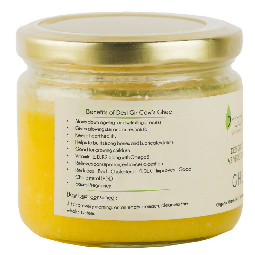 Praakritik Natural Desi Gir Cow A2 Ghee | Organic Grassfed - Vegetarian GMO Free Lactose Free - Cow Ghee | Grab2Buy