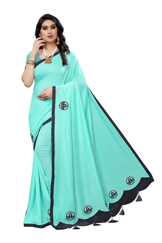 Vamika Designer Rama Green Dola Silk Saree | Grab2Buy