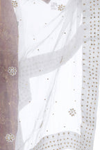 Mominos Fashion White Orgenza Nug Embroidery Dupatta | Grab2Buy