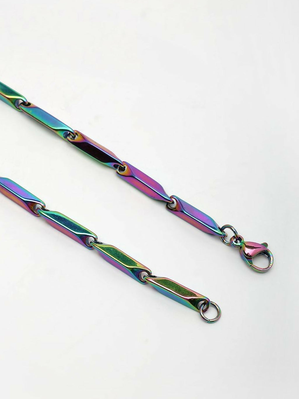 NVR Men's Handcrafted Multicolour Rhodium Plated Chain | Grab2Buy