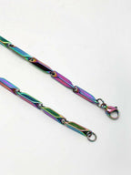 NVR Men's Handcrafted Multicolour Rhodium Plated Chain | Grab2Buy