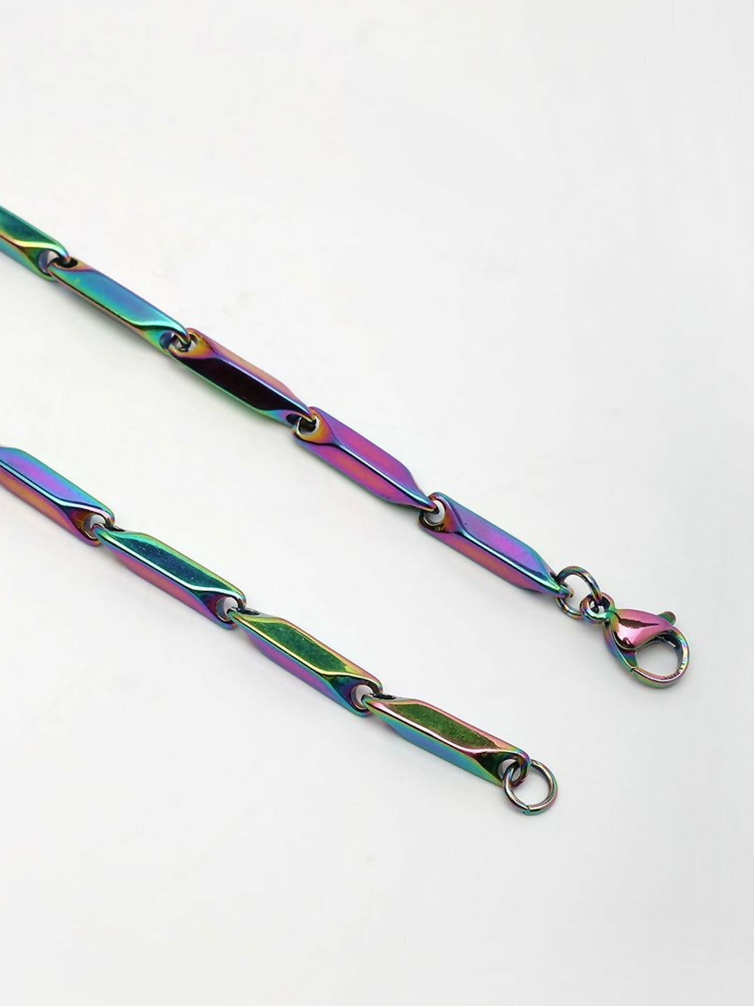 NVR Men's Handcrafted Multicolour Rhodium Plated Chain | Grab2Buy